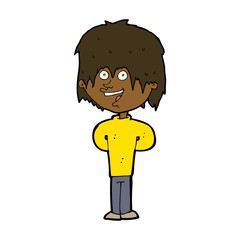 cartoon happy scruffy boy