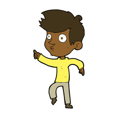 cartoon pointing boy