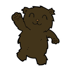 cartoon waving black bear