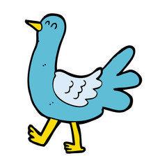 cartoon walking bird