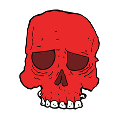 cartoon spooky skull