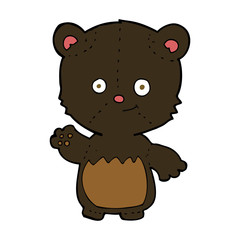 cartoon little black bear waving