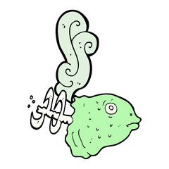 cartoon smelly old fish head
