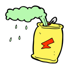 cartoon fizzing soda can