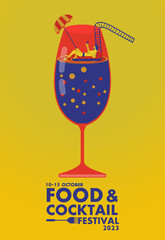 Food and Cocktail festival poster ,Relax concept