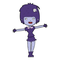 cartoon happy vampire girl