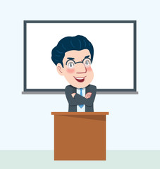 Drawing flat character design teacher concept ,vector illustration