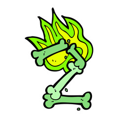Naklejka premium cartoon halloween bone number