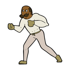 cartoon retro boxer man