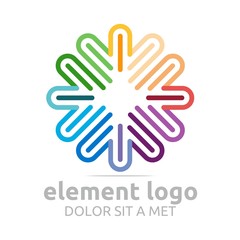 Logo Colorful Elements Lines Arrow Plus Design Abstract