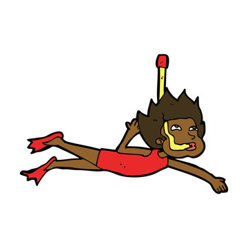 recommend clip art: cartoon swimmer with snorkel