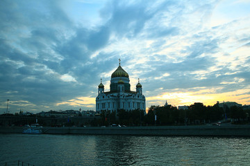 urban view Moscow street cathedrals