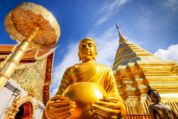 Wat Phra That Doi Suthep is tourist attraction of Chiang Mai, Th