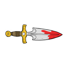 cartoon bloody dagger