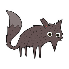 funny cartoon little wolf