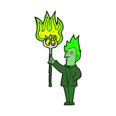 cartoon devil with pitchfork