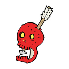 funny cartoon skull and arrow