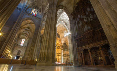Fototapeta na wymiar Seville - Indoor of Cathedral de Santa Maria de la Sede.