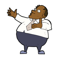cartoon exasperated middle aged man