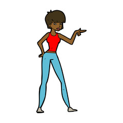 cartoon woman pointing