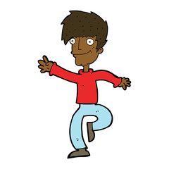 cartoon happy man dancing