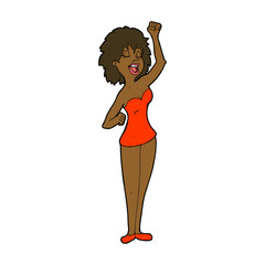 cartoon dancing woman