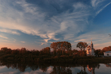 Russian church summer landscape