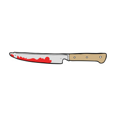 cartoon bloody kitchen knife
