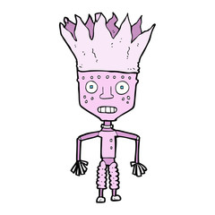 funny cartoon robot wearing crown