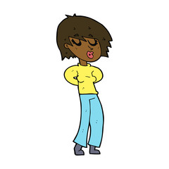 cartoon woman whistling