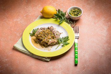 meat with gremolada, traditional italian recipe