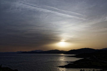 Sonnenuntergang auf Korsika in der Nähe von Calvi