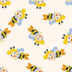bee cartoon ,seamless pattern