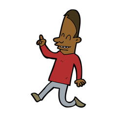 cartoon happy man pointing