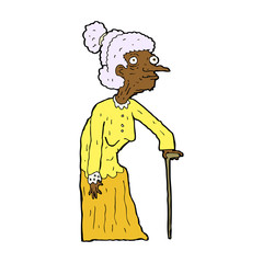 cartoon old woman