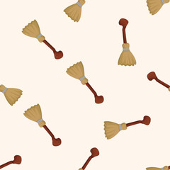 witch broom ,seamless pattern