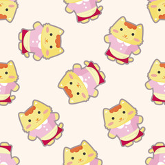 cat cartoon ,seamless pattern