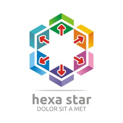Logo Hexa Star House Arrow Design Icon Symbol