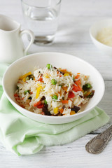 Nourishing rice with vegetables mix