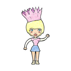 cartoon woman wearing paper crown