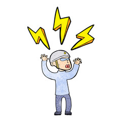 cartoon stressed out cyclist man