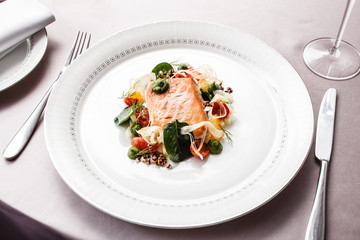 salmon with vegetables