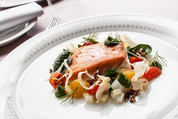 salmon with vegetables