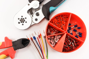 Crimper and accessories tool for cable wiring.