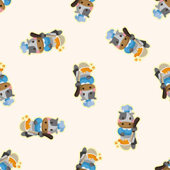 animal cow chef cartoon ,seamless pattern