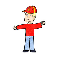 cartoon man wearing cap