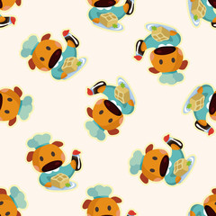 animal dog chef cartoon ,seamless pattern