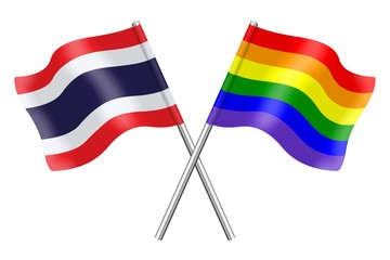 Flags: Thailand and rainwow