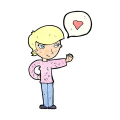 cartoon woman in love