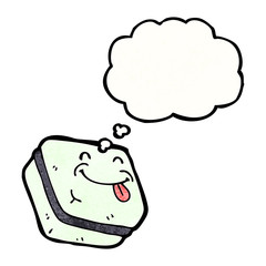 candy with thought bubble cartoon